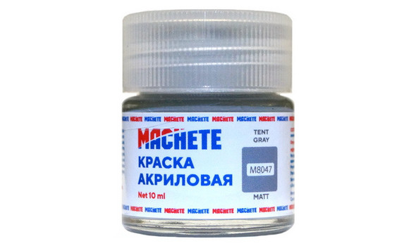 Краска акриловая 10 мл, Тентовый серый, матовый